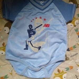 Baseball jersey onesie